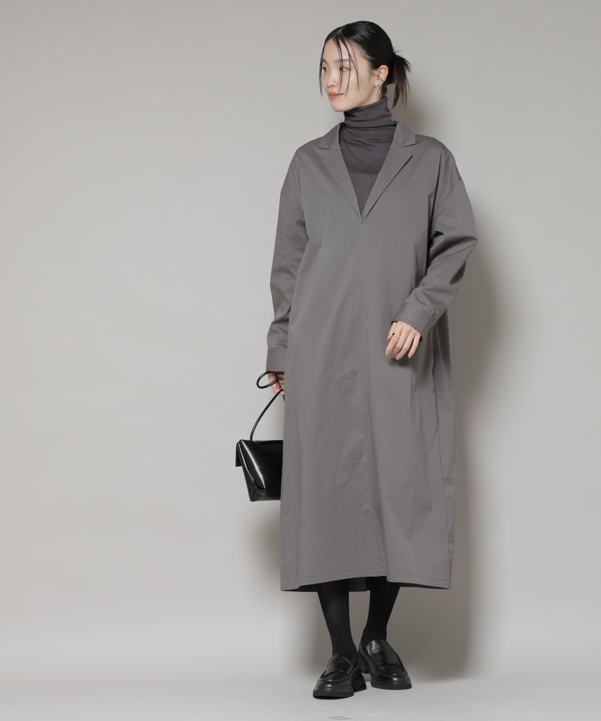 【ナノ ユニバース/nano universe】のテーラードカラーロングワンピース インテリア・キッズ・メンズ・レディースファッション・服の通販 founy(ファニー) 　ファッション　Fashion　レディースファッション　Fashion for Women　ワンピース　Dresses　インナー　Innerwear　ウォッシャブル　Machine Washable　ショルダー　Shoulder, Shoulder Strap　タートル　Turtleneck, Turtle Collar　ドロップ　Drop Shoulder, Dropped Style　リラックス　Relax, Relaxed Fit　ロング　Long, Long-Length　ワイド　Wide, Wide Fit　アウトレット　Outlet / Clearance　おすすめ　Recommended / Our Picks　2025年　2025　2025-2026秋冬・A/W　Autumn/Winter 2025–26 AW25–26　カーキグレー5|ID: prp329100004796789 ipo3291000000034802725