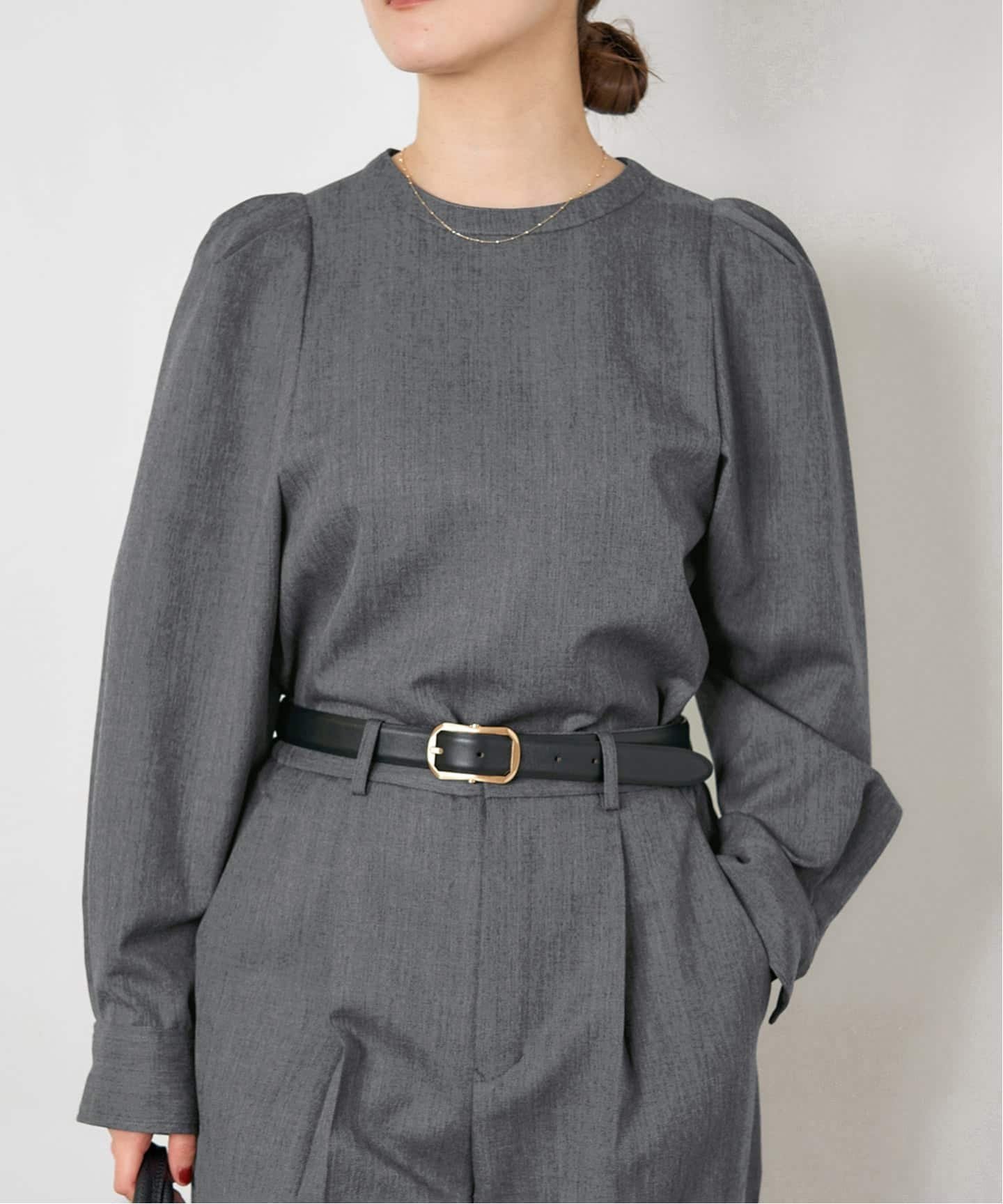 【イエナ/IENA】のパフスリーブブラウス インテリア・キッズ・メンズ・レディースファッション・服の通販 founy(ファニー) 　ファッション　Fashion　レディースファッション　Fashion for Women　トップス・カットソー　Cut & Sew Tops　シャツ・ブラウス・オフィスカジュアル　Elegant Blouses & Button-Ups　2025年　2025　2025-2026秋冬・A/W　Autumn/Winter 2025–26 AW25–26　おすすめ　Recommended / Our Picks　スマート　Smart, Elegant　スリーブ　Sleeve, Long Sleeve / Short Sleeve　セットアップ　Set-Up, Coordinated Outfit　ツイル　Twist, Twisted Detail　ビジネス 仕事 通勤　Business / Work / Commuting　グレーB|ID: prp329100004796802 ipo3291000000034802834