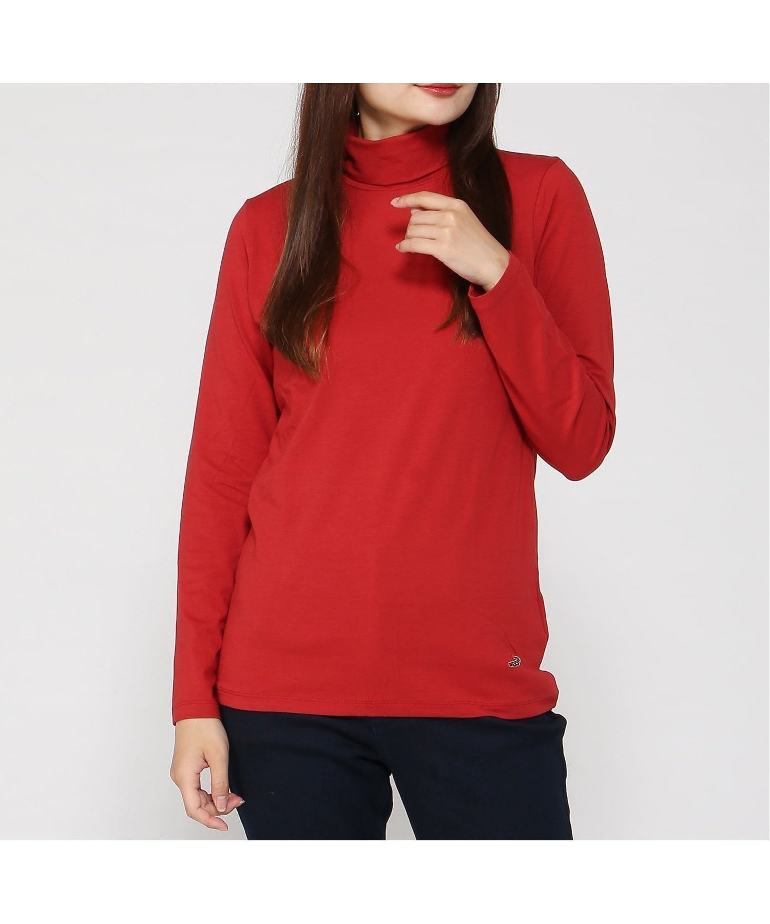 【クロコダイル/CROCODILE】の天竺 タートルネック プルオーバー インテリア・キッズ・メンズ・レディースファッション・服の通販 founy(ファニー) ファッション Fashion レディースファッション Fashion for Women トップス・カットソー Cut & Sew Tops カジュアルプルオーバー・ニットトップス Pullovers & Knit Tops / Casual Pullovers タートルネック・ハイネックトップス Turtlenecks & High-Neck Tops インナー Innerwear タートルネック Turtleneck, High Neck 冬 Winter / This Winter 定番 Standard, Basic Item レッド|ID: prp329100004796809 ipo3291000000034912799