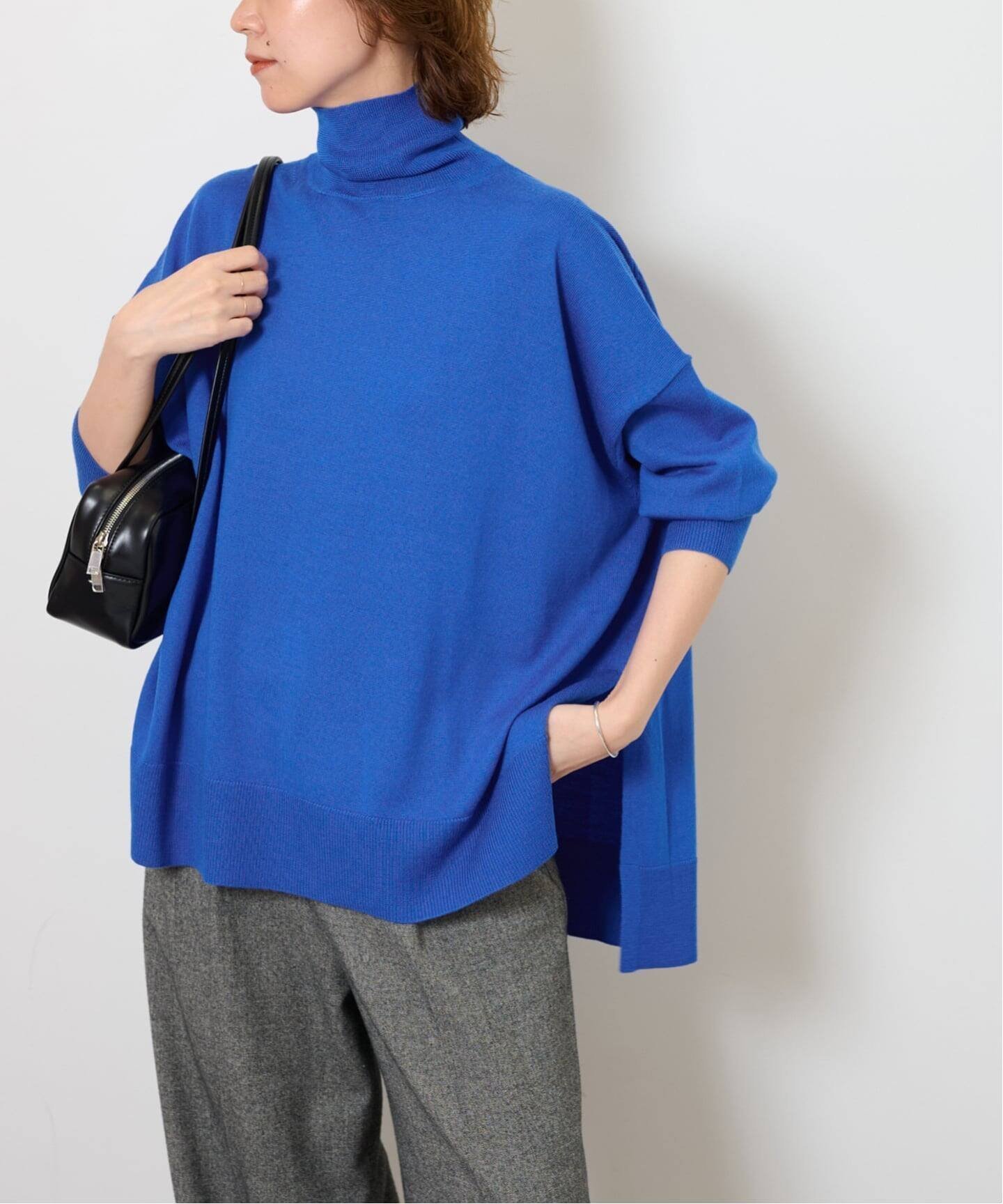 【ジャーナルスタンダード レリューム/JOURNAL STANDARD relume】の《追加4 / 一部WEB限定》BiellaYarnワイドタートルネック インテリア・キッズ・メンズ・レディースファッション・服の通販 founy(ファニー) 　ファッション　Fashion　レディースファッション　Fashion for Women　トップス・カットソー　Cut & Sew Tops　タートルネック・ハイネックトップス　Turtlenecks & High-Neck Tops　インナー　Innerwear　カーディガン　Cardigan, Knitwear　スリット　Slit, Slit Detail　タートルネック　Turtleneck, High Neck　ダウン　Down, Puffer　デニム　Denim, Jeans Material　ロング　Long, Long-Length　ワイド　Wide, Wide Fit　2025年　2025　2025-2026秋冬・A/W　Autumn/Winter 2025–26 AW25–26　ブルー B|ID: prp329100004796885 ipo3291000000034803477