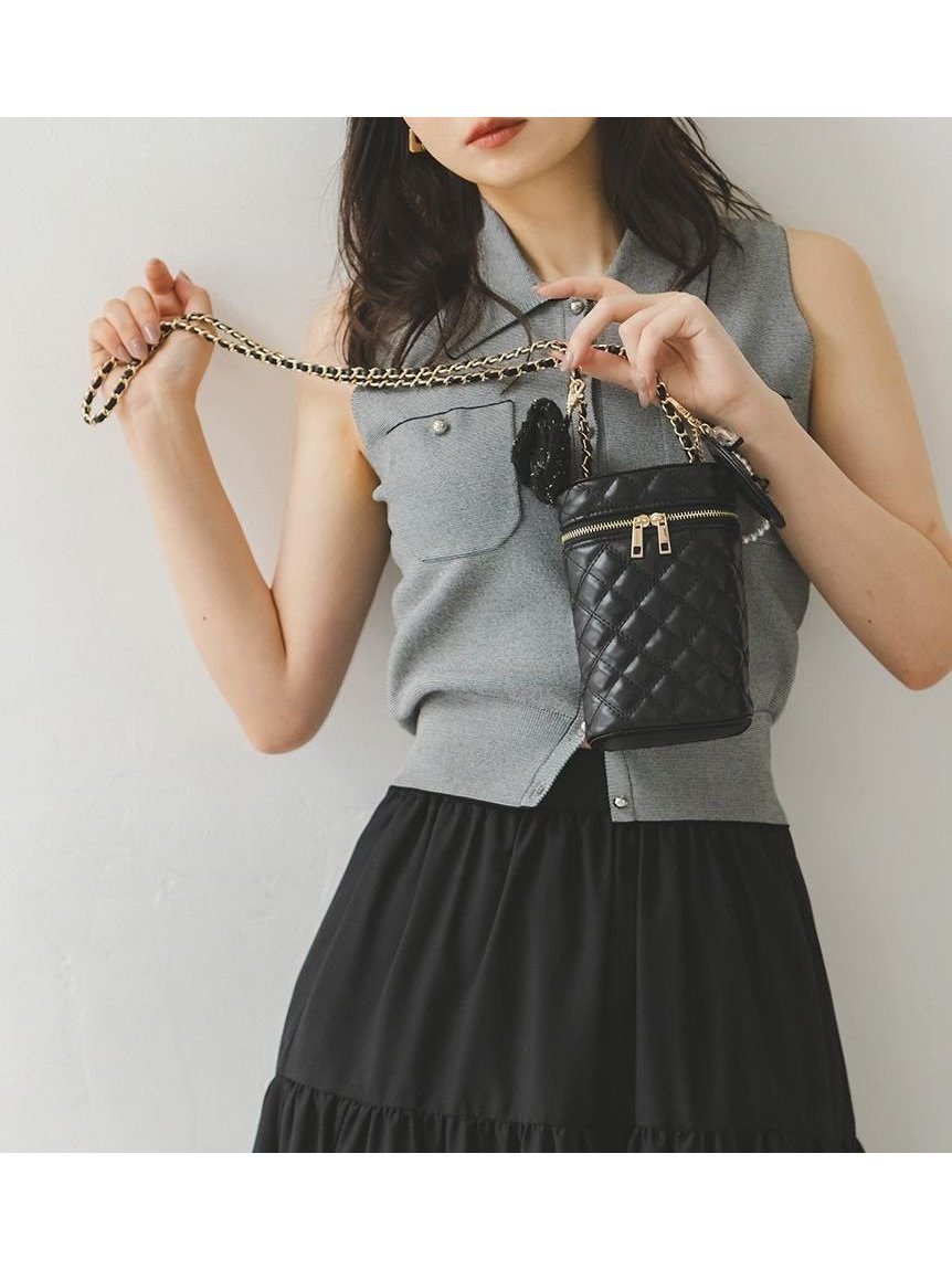 【スナイデル/SNIDEL】の3セットバニティショルダー インテリア・キッズ・メンズ・レディースファッション・服の通販 founy(ファニー) 　ファッション　Fashion　レディースファッション　Fashion for Women　キルティング　Quilted, Quilting　スマート　Smart, Elegant　チェーン　Chain, Chain Strap　ツイード　Twill, Twill Weave　パール　Pearl, Pearl Accent　ポケット　Pocket, Pocket Detail　ポーチ　Pouch, Small Case　マグネット　Magnet, Magnetic Closure　ワンポイント　One Point, Statement Accent　エレガント 上品　Elegant　BLK[009]|ID: prp329100004796911 ipo3291000000034803685