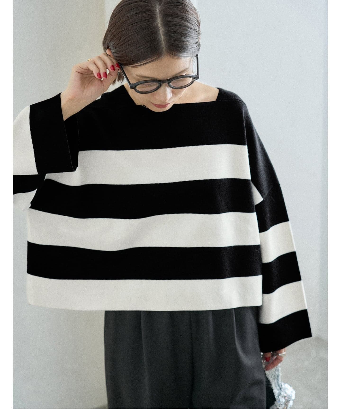 【イエナ/IENA】のスーパーファインスムースプルオーバー インテリア・キッズ・メンズ・レディースファッション・服の通販 founy(ファニー) 　ファッション　Fashion　レディースファッション　Fashion for Women　トップス・カットソー　Cut & Sew Tops　カジュアルプルオーバー・ニットトップス　Pullovers & Knit Tops / Casual Pullovers　2025年　2025　2025-2026秋冬・A/W　Autumn/Winter 2025–26 AW25–26　バランス　Balance, Style Balance　ボーダー　Border, Stripe　定番　Standard, Basic Item　ブラック A|ID: prp329100004796954 ipo3291000000034803975