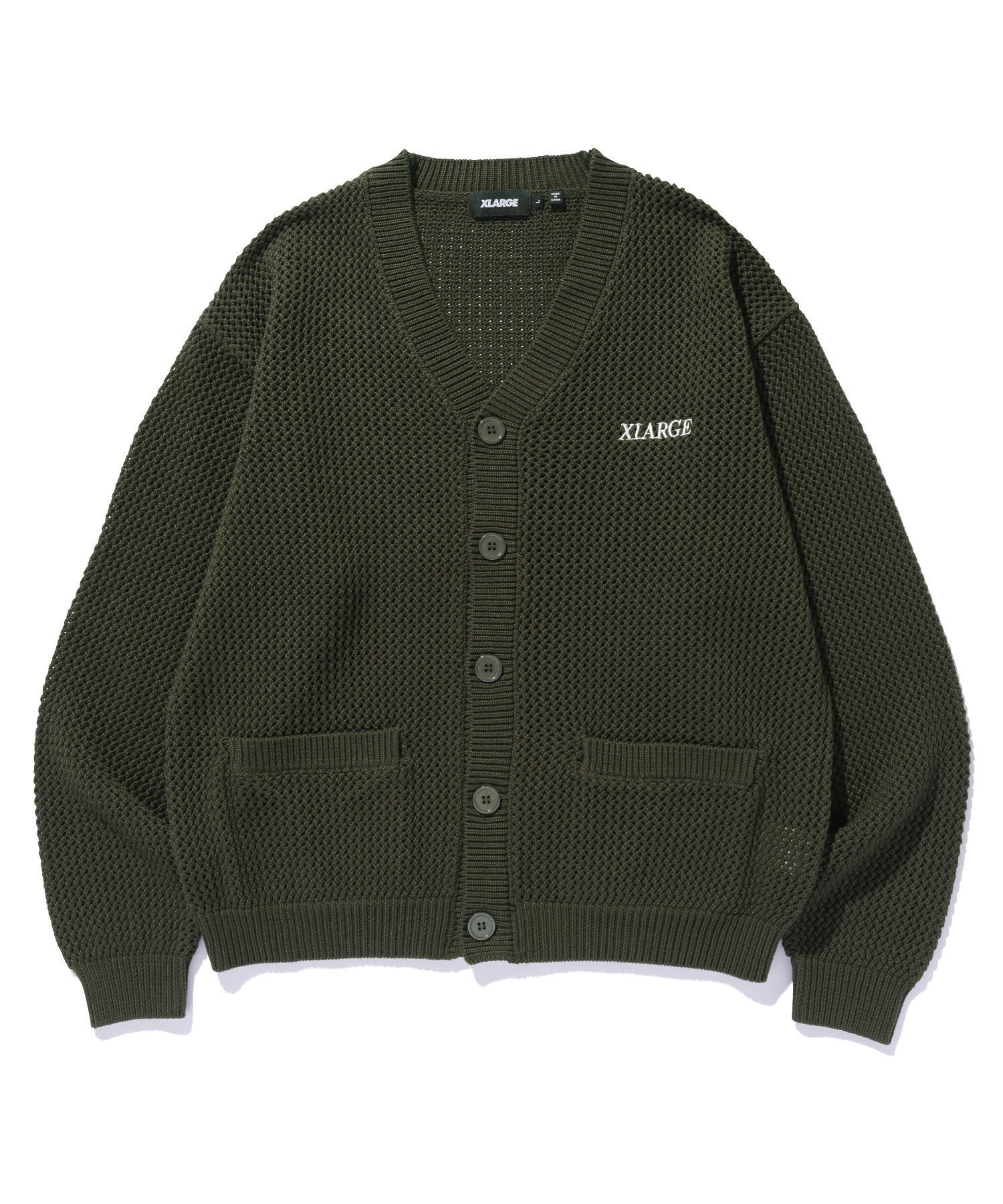 【エクストララージ/XLARGE】のXLARGE/WAFFLE KNIT CARDIGAN インテリア・キッズ・メンズ・レディースファッション・服の通販 founy(ファニー) ファッション Fashion レディースファッション Fashion for Women トップス・カットソー Cut & Sew Tops ニット Knit Tops & Sweaters カーディガン・羽織り Layered Style Cardigans シンプル Simple, Minimal フロント Front, Front Design ベーシック Basic, Essential OLIVE|ID: prp329100004796956 ipo3291000000034803994