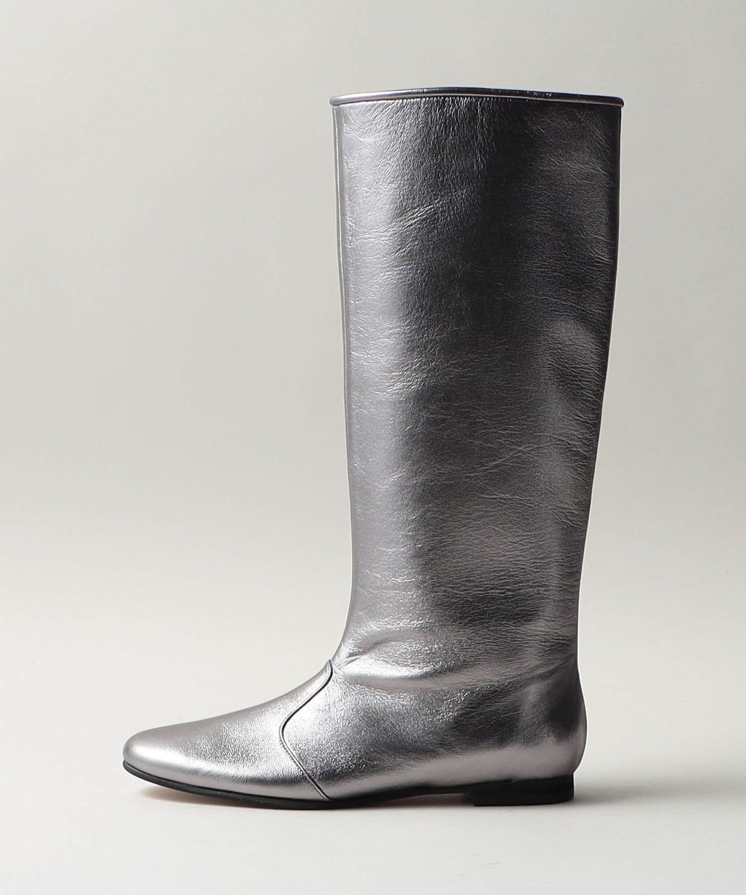 【ユナイテッドアローズ/UNITED ARROWS】のフラット ロングブーツ15↑ インテリア・キッズ・メンズ・レディースファッション・服の通販 founy(ファニー) 　ファッション　Fashion　レディースファッション　Fashion for Women　コンパクト　Compact, Small Size　シルバー　Silver, Metallic Silver　シンプル　Simple, Minimal　ストレート　Straight, Straight Cut　チューブ　Tube, Tube Top　フィット　Fit, Slim Fit　フラット　Flat, Flat Shoes　プレーン　Plain, Simple　ロング　Long, Long-Length　アウトレット　Outlet / Clearance　SILVER|ID: prp329100004796985 ipo3291000000034891704