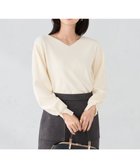 【アー ヴェー ヴェー/a.v.v】の【WEB限定】Vネックパフスリーブニット アイボリー|ID: prp329100004796997 ipo3291000000035263714