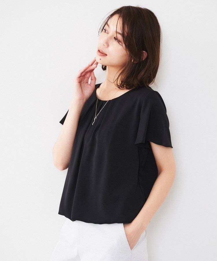 【アンタイトル/UNTITLED】の【通勤/二の腕カバー】タックデザインブラウス インテリア・キッズ・メンズ・レディースファッション・服の通販 founy(ファニー) ファッション Fashion レディースファッション Fashion for Women トップス・カットソー Cut & Sew Tops シャツ・ブラウス・オフィスカジュアル Elegant Blouses & Button-Ups インナー Innerwear ギャザー Gathered, Ruffled サテン Satin, Glossy Fabric ジャケット Jacket, Outerwear ストレッチ Stretch, Stretchy Fabric スマート Smart, Elegant スリーブ Sleeve, Long Sleeve / Short Sleeve ドレープ Drape, Draping Fabric 定番 Standard, Basic Item パウダー Powder, Soft Tone フレア Flare, Flared おすすめ Recommended / Our Picks エレガント 上品 Elegant セレモニー Ceremony ビジネス 仕事 通勤 Business / Work / Commuting ブラック|ID: prp329100004797202 ipo3291000000034805868