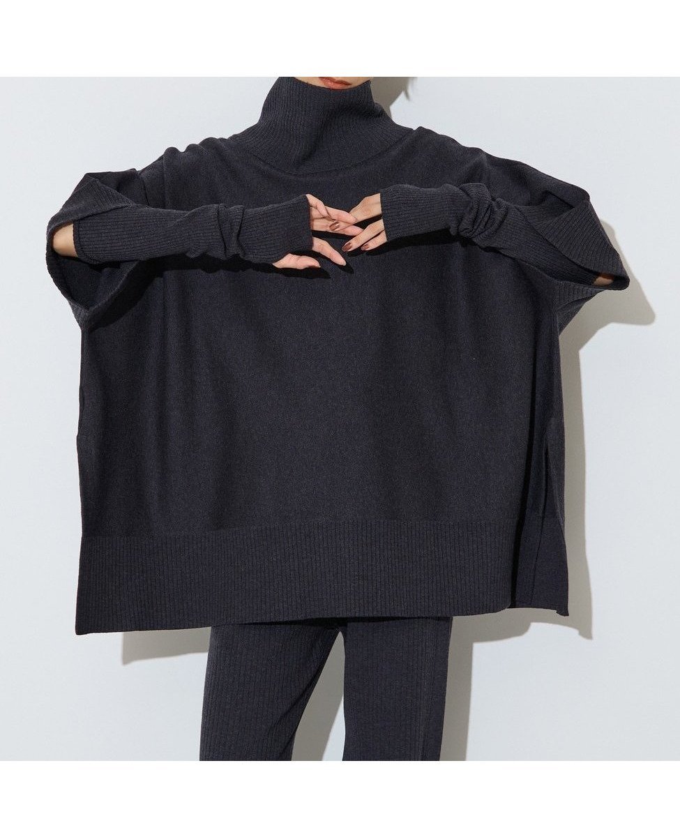 【リエス/Liesse】の【大草直子さんコラボ】2WAYケープジップニット インテリア・キッズ・メンズ・レディースファッション・服の通販 founy(ファニー) 　ファッション　Fashion　レディースファッション　Fashion for Women　トップス・カットソー　Cut & Sew Tops　ニット　Knit Tops & Sweaters　インナー　Innerwear　コラボ　Collaboration, Collab　ストレッチ　Stretch, Stretchy Fabric　セットアップ　Set-Up, Coordinated Outfit　ワイド　Wide, Wide Fit　グレー|ID: prp329100004797493 ipo3291000000034948377