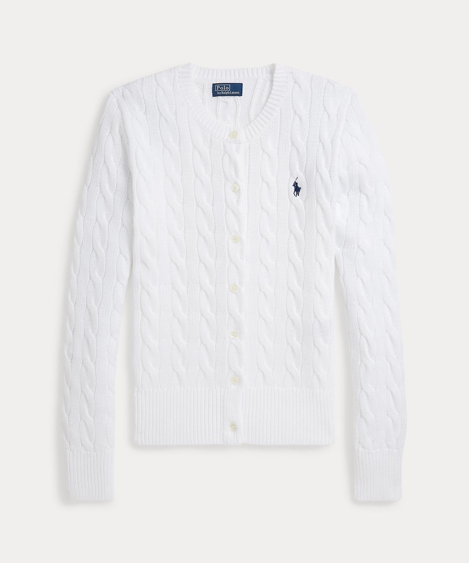 【ラルフローレン/RALPH LAUREN】のケーブルニット コットン クルーネック カーディガン インテリア・キッズ・メンズ・レディースファッション・服の通販 founy(ファニー) ファッション Fashion レディースファッション Fashion for Women トップス・カットソー Cut & Sew Tops ニット Knit Tops & Sweaters カーディガン・羽織り Layered Style Cardigans カフス Cuff Design カーディガン Cardigan, Knitwear スリム Slim, Slim Fit フィット Fit, Slim Fit リブニット Rib Knit, Ribbed Knit 長袖 Long Sleeve, Full Sleeve 100ホワイト|ID: prp329100004797497 ipo3291000000034871485