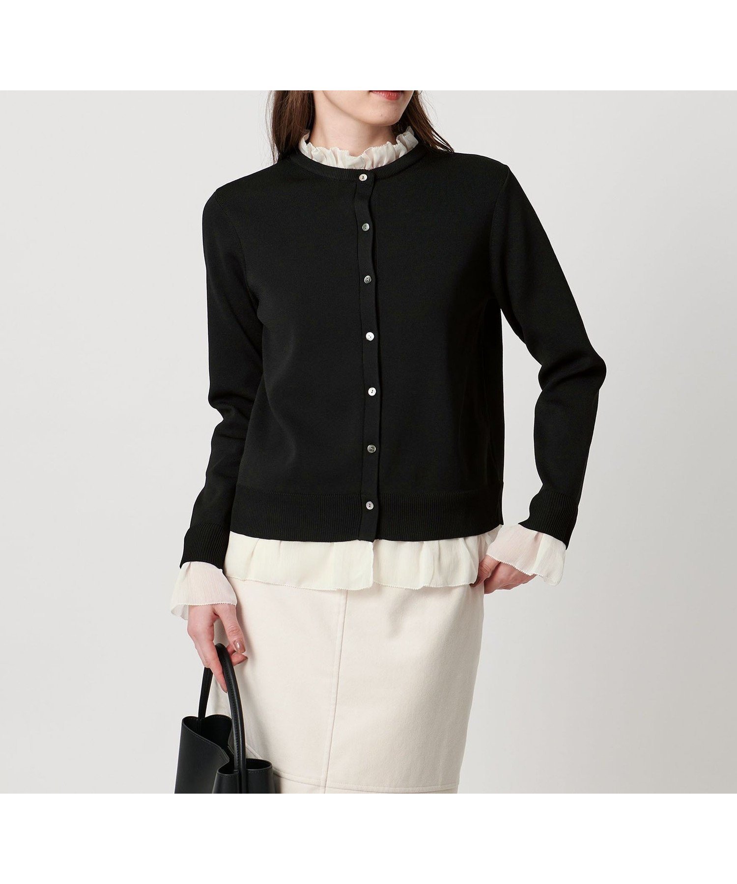 【ユナイテッドアローズ/UNITED ARROWS】の4WAY シフォン カーディガン -ウォッシャブル- インテリア・キッズ・メンズ・レディースファッション・服の通販 founy(ファニー) 　ファッション　Fashion　レディースファッション　Fashion for Women　トップス・カットソー　Cut & Sew Tops　カーディガン・羽織り　Layered Style Cardigans　ウォッシャブル　Machine Washable　カーディガン　Cardigan, Knitwear　シフォン　Chiffon, Lightweight Fabric　エレガント 上品　Elegant　BLACK|ID: prp329100004797533 ipo3291000000034831936