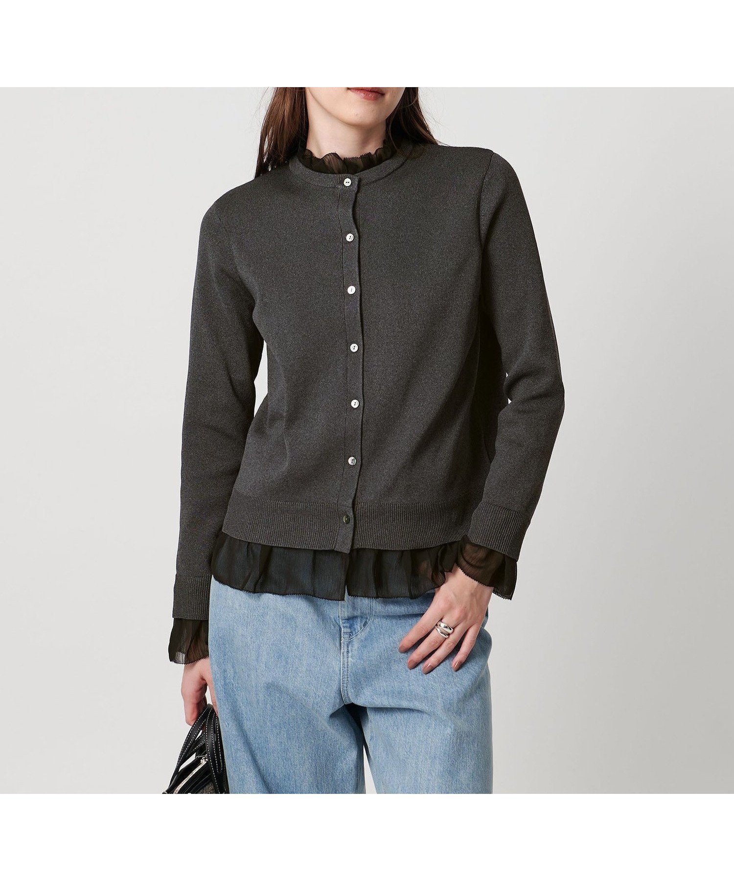 【ユナイテッドアローズ/UNITED ARROWS】の4WAY シフォン カーディガン -ウォッシャブル- インテリア・キッズ・メンズ・レディースファッション・服の通販 founy(ファニー) 　ファッション　Fashion　レディースファッション　Fashion for Women　トップス・カットソー　Cut & Sew Tops　カーディガン・羽織り　Layered Style Cardigans　ウォッシャブル　Machine Washable　カーディガン　Cardigan, Knitwear　シフォン　Chiffon, Lightweight Fabric　エレガント 上品　Elegant　DK.GRAY|ID: prp329100004797533 ipo3291000000034831937