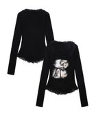 【アイモハ/aimoha】の【HOOK】for girls ファーフリルトップス 人気、トレンドファッション・服の通販 founy(ファニー) ファッション Fashion レディースファッション Fashion for Women トップス・カットソー Cut & Sew Tops インナー Innerwear ガーリー Girly, Feminine Style デニム Denim, Jeans Material フィット Fit, Slim Fit フェミニン Feminine, Girly フリル Frill, Ruffle フレア Flare, Flared フロント Front, Front Design モチーフ Motif, Design Theme リボン Ribbon, Bow thumbnail ブラック|ID: prp329100004797584 ipo3291000000034889084