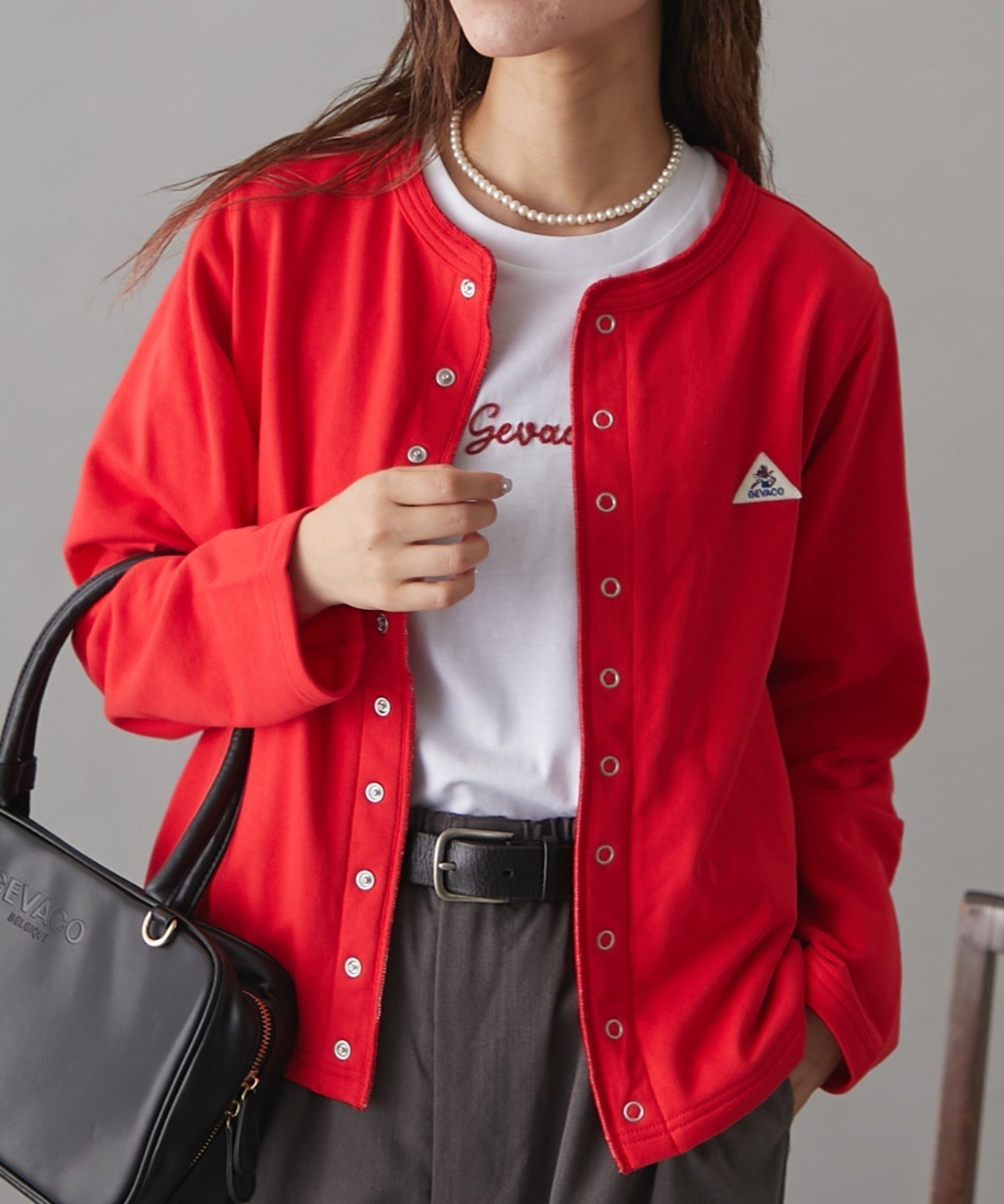 【チャオパニックティピー/CIAOPANIC TYPY】の【GEVACO】裏毛クルーネックカーディガン 人気、トレンドファッション・服の通販 founy(ファニー) 　ファッション　Fashion　レディースファッション　Fashion for Women　トップス・カットソー　Cut & Sew Tops　カーディガン・羽織り　Layered Style Cardigans　アクセサリー　Fashion Accessories　カットソー　Cut and Sewn Top　カーディガン　Cardigan, Knitwear　シンプル　Simple, Minimal　デニム　Denim, Jeans Material　フェミニン　Feminine, Girly　フロント　Front, Front Design　ポケット　Pocket, Pocket Detail　ワーク　Workwear, Utility Style　おすすめ　Recommended / Our Picks　エレガント 上品　Elegant　 other-1|ID: prp329100004797619 ipo3291000000034809558