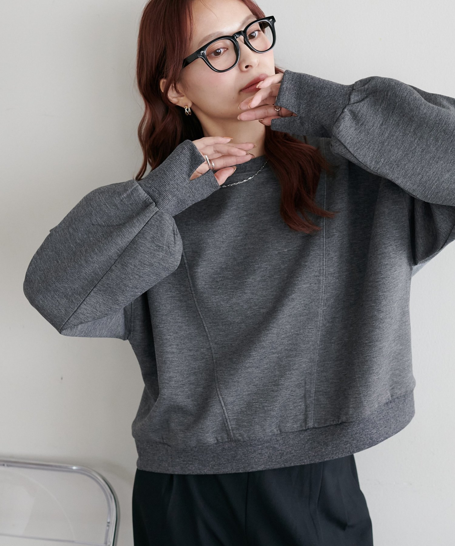 【ディスコート/Discoat】の【WEB限定】フロント切り替えポンチプルオーバー 人気、トレンドファッション・服の通販 founy(ファニー) 　ファッション　Fashion　レディースファッション　Fashion for Women　トップス・カットソー　Cut & Sew Tops　カジュアルプルオーバー・ニットトップス　Pullovers & Knit Tops / Casual Pullovers　おすすめ　Recommended / Our Picks　コンパクト　Compact, Small Size　シンプル　Simple, Minimal　スウェット / スエット　Sweatshirt, Sweatwear　スラックス　Slacks, Dress Pants　スリット　Slit, Slit Detail　タートル　Turtleneck, Turtle Collar　デニム　Denim, Jeans Material　フロント　Front, Front Design　切替　Switching, Contrast Panel　 other-1|ID: prp329100004797622 ipo3291000000034935060