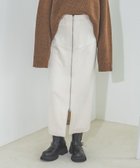 【ジーナシス/JEANASiS】のヌバックライクZIPナロースカート オフホワイト|ID: prp329100004797659 ipo3291000000034948075