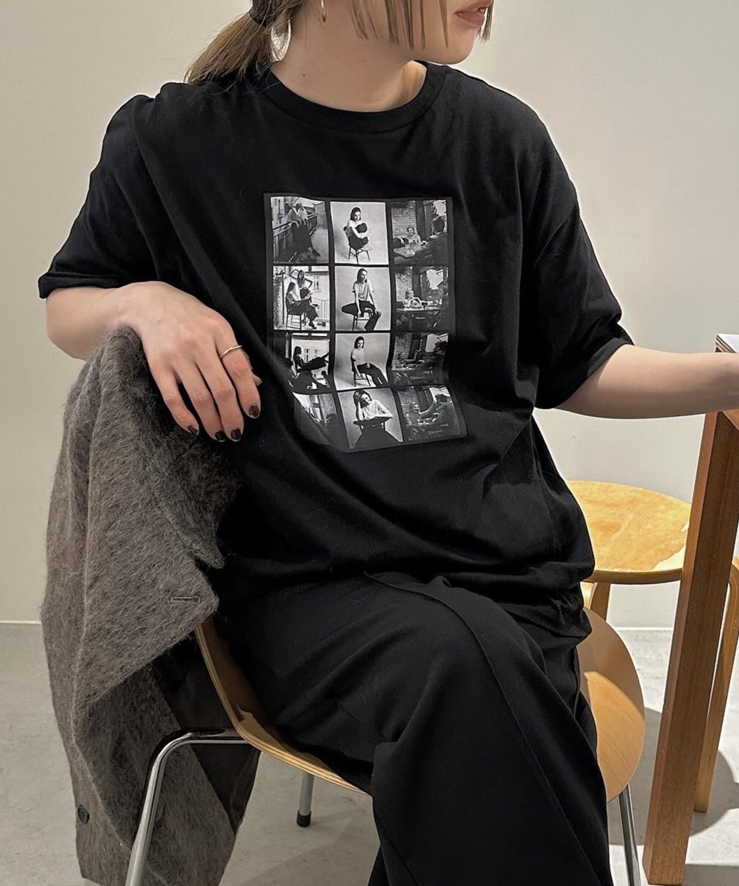 【セレクトモカ/SELECT MOCA】のアソートプリントオーバーサイズTシャツ インテリア・キッズ・メンズ・レディースファッション・服の通販 founy(ファニー) 　ファッション　Fashion　レディースファッション　Fashion for Women　トップス・カットソー　Cut & Sew Tops　シャツ・ブラウス・オフィスカジュアル　Elegant Blouses & Button-Ups　ロングTシャツ・Tシャツ　Longline T-Shirts & Tees　インナー　Innerwear　コンパクト　Compact, Small Size　シンプル　Simple, Minimal　ジャケット　Jacket, Outerwear　スラックス　Slacks, Dress Pants　ワーク　Workwear, Utility Style　おすすめ　Recommended / Our Picks　ブラック系その他3-06|ID: prp329100004797670 ipo3291000000034809997