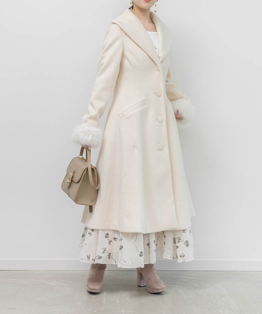 【ランダ/RANDA】の2WAY ショールカラーロングコート 人気、トレンドファッション・服の通販 founy(ファニー) ファッション Fashion レディースファッション Fashion for Women アウター Coat / Outerwear Collection コート・ロングコート・ピーコート Long Coats, Peacoats & More エレガント 上品 Elegant フェイクファー Faux Fur, Imitation Fur フェミニン Feminine, Girly フレア Flare, Flared ボトム Bottoms, Lower Wear ロング Long, Long-Length other-1|ID: prp329100004797675 ipo3291000000034869301