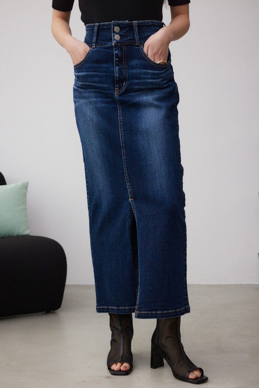 【アズール バイ マウジー/AZUL by moussy】のAZUL DENIM ハイウエストスカート インテリア・キッズ・メンズ・レディースファッション・服の通販 founy(ファニー) ファッション Fashion レディースファッション Fashion for Women スカート Skirts おすすめ Recommended / Our Picks ストレッチ Stretch, Stretchy Fabric スリット Slit, Slit Detail D/BLU3|ID: prp329100004797691 ipo3291000000034869724