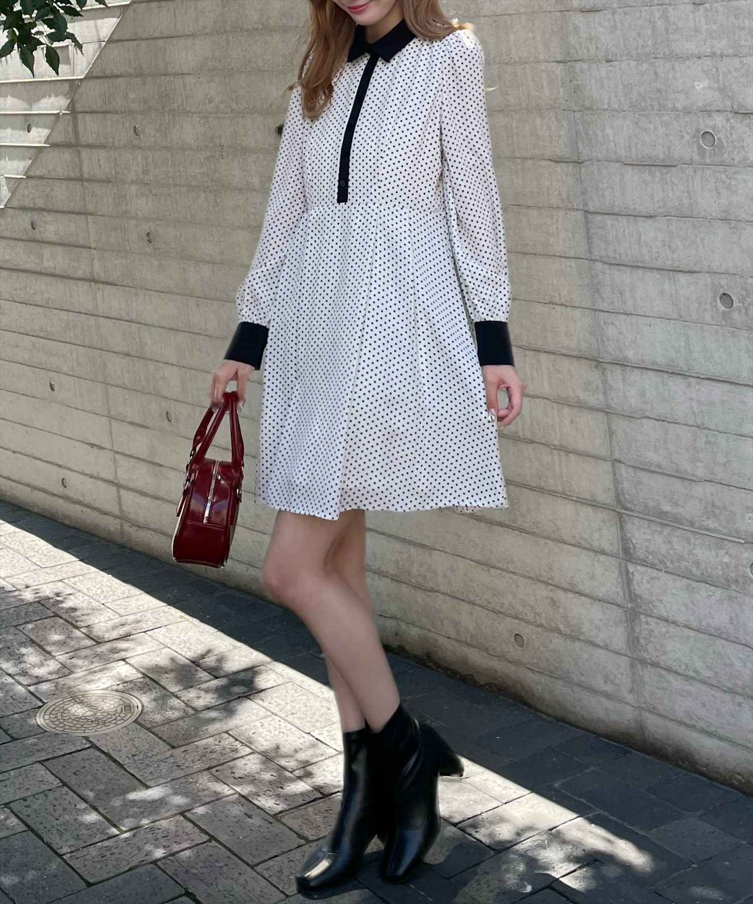 【クリア/clear】の配色ドットAラインワンピース インテリア・キッズ・メンズ・レディースファッション・服の通販 founy(ファニー) 　ファッション　Fashion　レディースファッション　Fashion for Women　ワンピース　Dresses　Aラインワンピース・フレアシルエット　A-Line Dresses / Flared Silhouette Dresses　カーディガン　Cardigan, Knitwear　ジャケット　Jacket, Outerwear　ドット　Polka Dot, Dot Pattern　ロング　Long, Long-Length　OWH|ID: prp329100004797744 ipo3291000000035040159