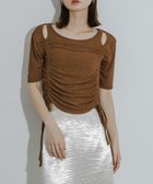 【センスオブプレイス/SENSE OF PLACE by URBAN RESEARCH】のカットアウトシャーリングトップ(5分袖) BROWN|ID: prp329100004797748 ipo3291000000034810632