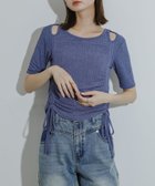 【センスオブプレイス/SENSE OF PLACE by URBAN RESEARCH】のカットアウトシャーリングトップ(5分袖) BLUE|ID: prp329100004797748 ipo3291000000034810633