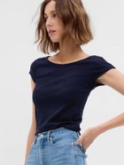 【ギャップ/GAP】のモダン キャップスリーブTシャツ 人気、トレンドファッション・服の通販 founy(ファニー) ファッション Fashion レディースファッション Fashion for Women トップス・カットソー Cut & Sew Tops シャツ・ブラウス・オフィスカジュアル Elegant Blouses & Button-Ups ロングTシャツ・Tシャツ Longline T-Shirts & Tees インナー Innerwear キャップ Cap, Baseball Cap スリーブ Sleeve, Long Sleeve / Short Sleeve ベーシック Basic, Essential モダン Modern, Contemporary 無地 Plain, Solid Color 羽織 Haori, Light Jacket thumbnail NAVY_UNIFORM|ID: prp329100004797752 ipo3291000000035156637
