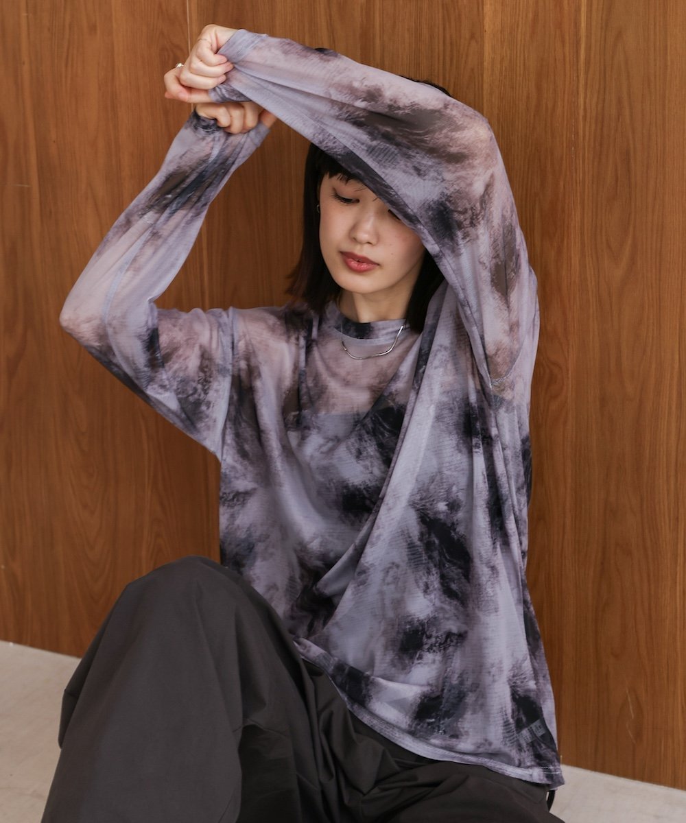 【バブ ブージュルード/Bab Bou Jeloud】の【WEB限定】ニュアンス柄シアーインナー インテリア・キッズ・メンズ・レディースファッション・服の通販 founy(ファニー) ファッション Fashion レディースファッション Fashion for Women インナー Innerwear キャミ Camisole, Cami Top シアー Sheer, See-Through ジャケット Jacket, Outerwear バランス Balance, Style Balance エレガント 上品 Elegant 再入荷 Restock / Back in Stock BLACK|ID: prp329100004797761 ipo3291000000034810708