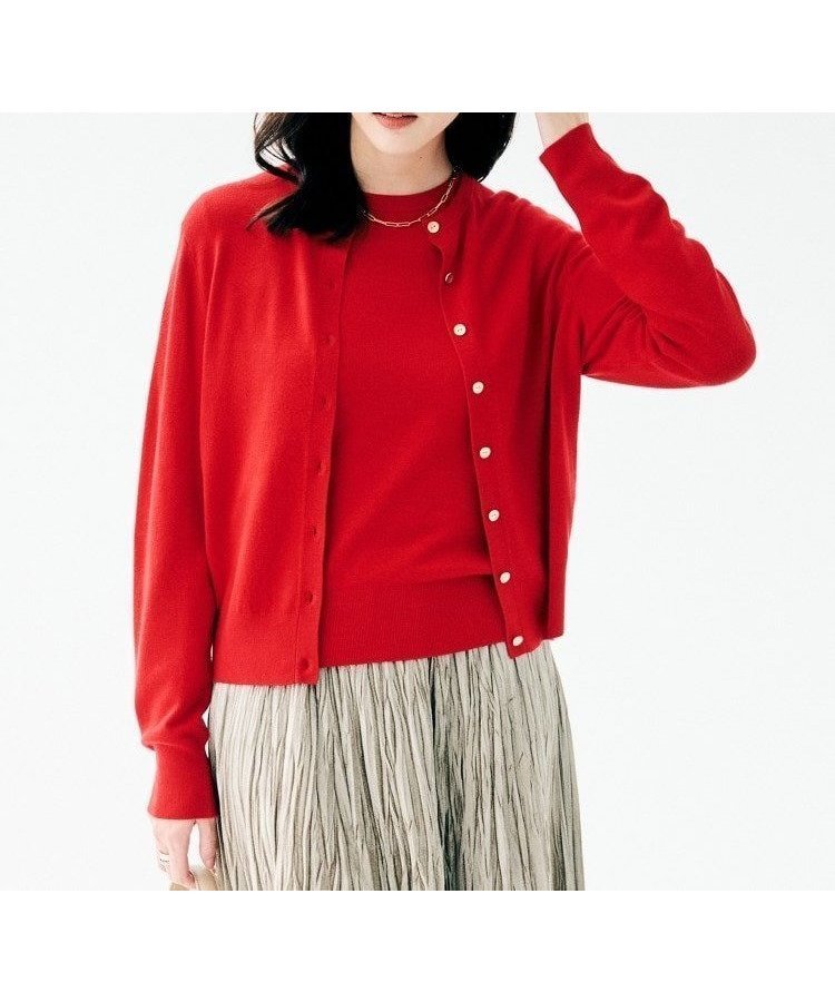 【アンタイトル/UNTITLED】のウォームスパン カーディガン インテリア・キッズ・メンズ・レディースファッション・服の通販 founy(ファニー) 　ファッション　Fashion　レディースファッション　Fashion for Women　トップス・カットソー　Cut & Sew Tops　カーディガン・羽織り　Layered Style Cardigans　アンサンブル　Ensemble Set　ウォーム　Warm Fabric　春　Spring　カーディガン　Cardigan, Knitwear　ジャケット　Jacket, Outerwear　ストレッチ　Stretch, Stretchy Fabric　スマート　Smart, Elegant　ベーシック　Basic, Essential　ボトム　Bottoms, Lower Wear　メタル　Metal, Metal Parts　モダン　Modern, Contemporary　おすすめ　Recommended / Our Picks　エレガント 上品　Elegant　レッド|ID: prp329100004797793 ipo3291000000034811010