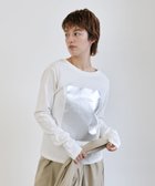 【セレクトモカ/SELECT MOCA】の箔プリントロングTシャツ 人気、トレンドファッション・服の通販 founy(ファニー) ファッション Fashion レディースファッション Fashion for Women トップス・カットソー Cut & Sew Tops シャツ・ブラウス・オフィスカジュアル Elegant Blouses & Button-Ups ロングTシャツ・Tシャツ Longline T-Shirts & Tees おすすめ Recommended / Our Picks インナー Innerwear コンパクト Compact, Small Size シンプル Simple, Minimal ジャケット Jacket, Outerwear プリント Print, Printed Pattern ロング Long, Long-Length 人気 Popular, Best Seller 洗える Machine Washable thumbnail ホワイト×シルバー-195|ID: prp329100004797796 ipo3291000000034811043