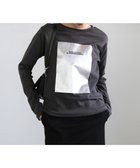 【セレクトモカ/SELECT MOCA】の箔プリントロングTシャツ 人気、トレンドファッション・服の通販 founy(ファニー) ファッション Fashion レディースファッション Fashion for Women トップス・カットソー Cut & Sew Tops シャツ・ブラウス・オフィスカジュアル Elegant Blouses & Button-Ups ロングTシャツ・Tシャツ Longline T-Shirts & Tees おすすめ Recommended / Our Picks インナー Innerwear コンパクト Compact, Small Size シンプル Simple, Minimal ジャケット Jacket, Outerwear プリント Print, Printed Pattern ロング Long, Long-Length 人気 Popular, Best Seller 洗える Machine Washable thumbnail ブラック×シルバー-995|ID: prp329100004797796 ipo3291000000034811047