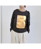 【セレクトモカ/SELECT MOCA】の箔プリントロングTシャツ 人気、トレンドファッション・服の通販 founy(ファニー) ファッション Fashion レディースファッション Fashion for Women トップス・カットソー Cut & Sew Tops シャツ・ブラウス・オフィスカジュアル Elegant Blouses & Button-Ups ロングTシャツ・Tシャツ Longline T-Shirts & Tees おすすめ Recommended / Our Picks インナー Innerwear コンパクト Compact, Small Size シンプル Simple, Minimal ジャケット Jacket, Outerwear プリント Print, Printed Pattern ロング Long, Long-Length 人気 Popular, Best Seller 洗える Machine Washable thumbnail ブラック×ゴールド-996|ID: prp329100004797796 ipo3291000000034811049