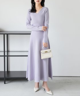 【ラジュール/Lajour】の前後2wayフレアニットワンピース 人気、トレンドファッション・服の通販 founy(ファニー) ファッション Fashion レディースファッション Fashion for Women ワンピース Dresses ニットワンピース Knit Dresses ジャケット Jacket, Outerwear スクエア Square, Square Shape デコルテ Décolleté, Neckline フレア Flare, Flared エレガント 上品 Elegant |ID:prp329100004797802