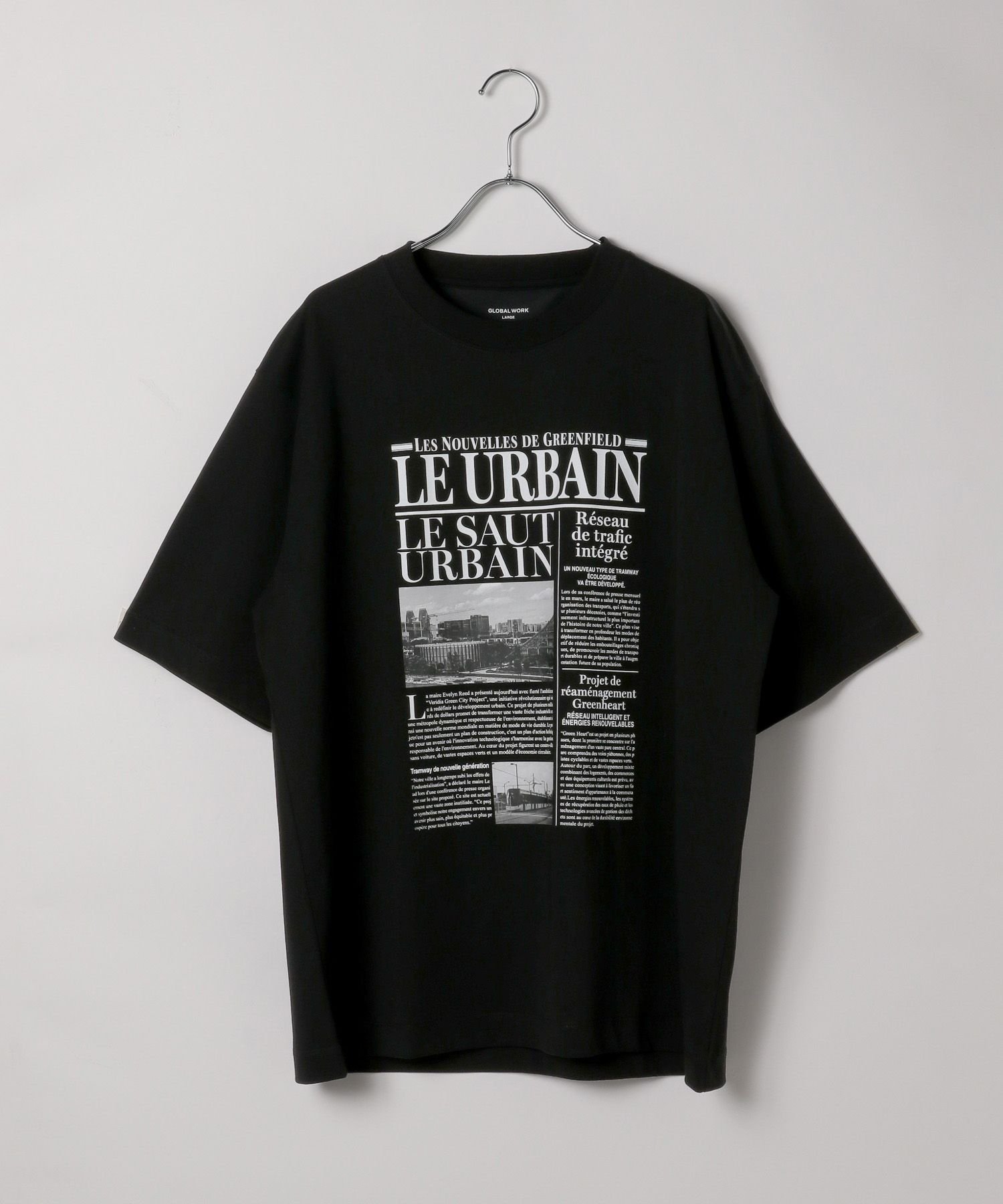【グローバルワーク/GLOBAL WORK】のグラフィックTシャツ3/半袖/584704 インテリア・キッズ・メンズ・レディースファッション・服の通販 founy(ファニー) 　ファッション　Fashion　レディースファッション　Fashion for Women　トップス・カットソー　Cut & Sew Tops　シャツ・ブラウス・オフィスカジュアル　Elegant Blouses & Button-Ups　ロングTシャツ・Tシャツ　Longline T-Shirts & Tees　おすすめ　Recommended / Our Picks　グラフィック　Graphic, Graphic Design　スラックス　Slacks, Dress Pants　プリント　Print, Printed Pattern　ペーパー　Paper, Kraft Paper　リラックス　Relax, Relaxed Fit　半袖　Short Sleeve, Half Sleeve　吸水　Absorbent, Quick-Dry　夏　Summer　ブラック*ニュースペーパー09|ID: prp329100004797809 ipo3291000000035100152