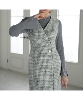 【ミッシュマッシュ/MISCH MASCH】のMM547410 ツイードラップジャンスカ 人気、トレンドファッション・服の通販 founy(ファニー) ファッション Fashion レディースファッション Fashion for Women インナー Innerwear シンプル Simple, Minimal ツイード Twill, Twill Weave ラップ Wrap, Wrap Design ロング Long, Long-Length エレガント 上品 Elegant |ID:prp329100004797813