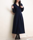 【セゾンドパピヨン/SAISON DE PAPILLON】のポンチ素材Vネックゴアードワンピース 人気、トレンドファッション・服の通販 founy(ファニー) ファッション Fashion レディースファッション Fashion for Women ワンピース Dresses シェイプ Shape, Slim Fit シンプル Simple, Minimal フレア Flare, Flared thumbnail ネイビー|ID: prp329100004797821 ipo3291000000034872379