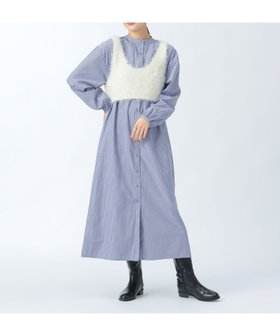 【ビームス ハート/BEAMS HEART】のニット ビスチェ * ストライプ シャツワンピース 人気、トレンドファッション・服の通販 founy(ファニー) ファッション Fashion レディースファッション Fashion for Women ワンピース Dresses シャツワンピース / 1枚で着映えコーデ Shirt Dresses インナー Innerwear ストライプ Stripe, Striped Pattern スリーブ Sleeve, Long Sleeve / Short Sleeve ビスチェ Bustier, Corset Top ベスト Vest, Waistcoat |ID:prp329100004797835