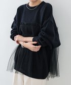 【アンドミー/andme】のチュール ドッキング ビスチェ風 ニット トップス ブラック|ID: prp329100004797851 ipo3291000000034948187