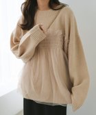 【アンドミー/andme】のチュール ドッキング ビスチェ風 ニット トップス ベージュ|ID: prp329100004797851 ipo3291000000034948190
