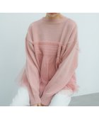 【アンドミー/andme】のチュール ドッキング ビスチェ風 ニット トップス ピンク|ID: prp329100004797851 ipo3291000000034948192