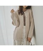 【プロポーション ボディドレッシング/PROPORTION BODY DRESSING】のFOX混ダブルフェイスニットカーディガン 25AW ベージュ×グレー|ID: prp329100004797861 ipo3291000000034811559