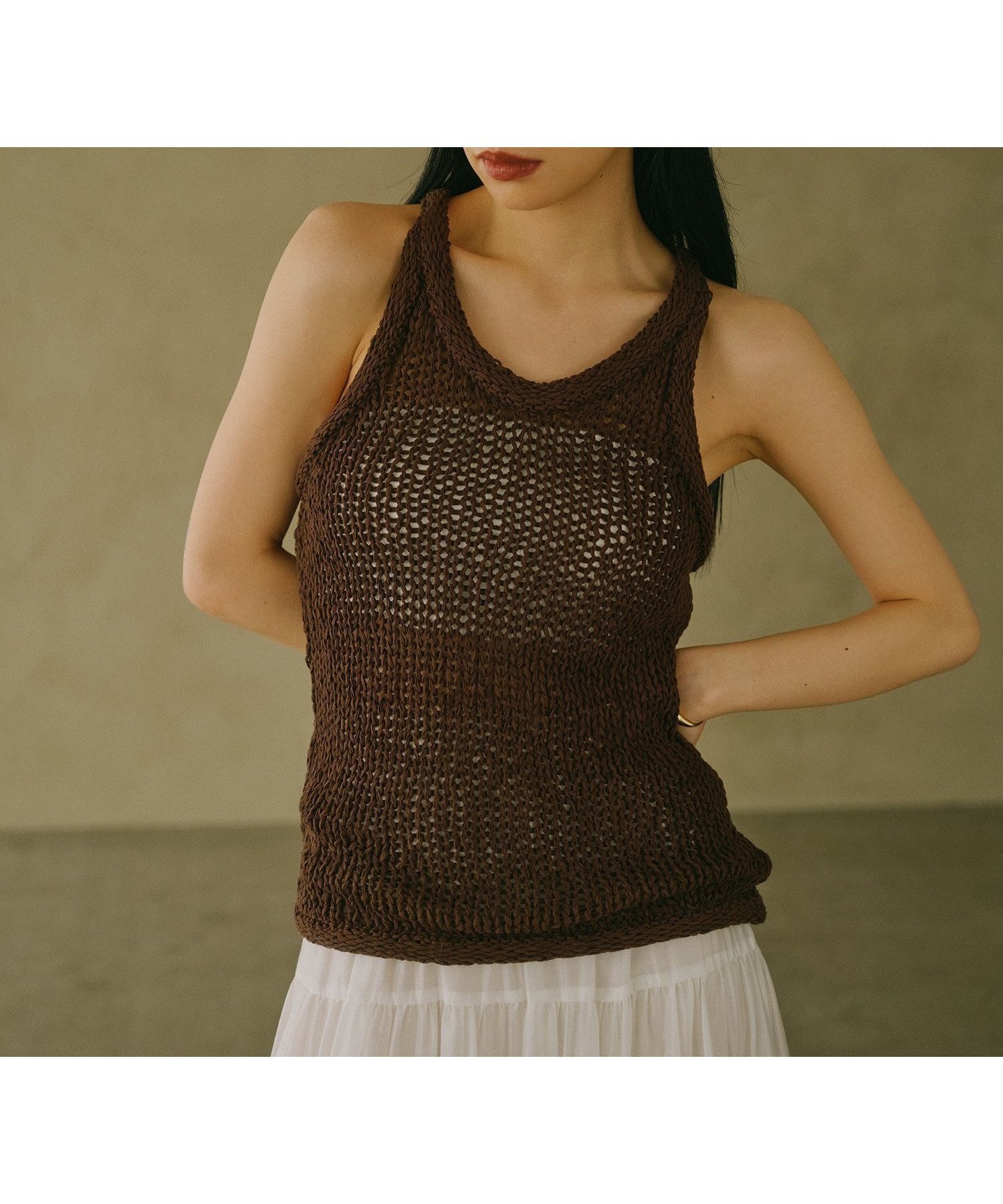 【アニュアンス/anuans】のテープヤーンニットタンクトップ 人気、トレンドファッション・服の通販 founy(ファニー) ファッション Fashion レディースファッション Fashion for Women トップス・カットソー Cut & Sew Tops ニット Knit Tops & Sweaters タンク Tank Top, Sleeveless Top 夏 Summer other-1|ID: prp329100004797866 ipo3291000000034811603