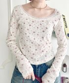 【アウトフィッター ラボ/Outfitter lab】のレース付きフラワートップス ピンク|ID: prp329100004797890 ipo3291000000034811828