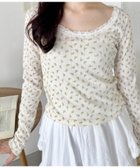 【アウトフィッター ラボ/Outfitter lab】のレース付きフラワートップス イエロー|ID: prp329100004797890 ipo3291000000034811831