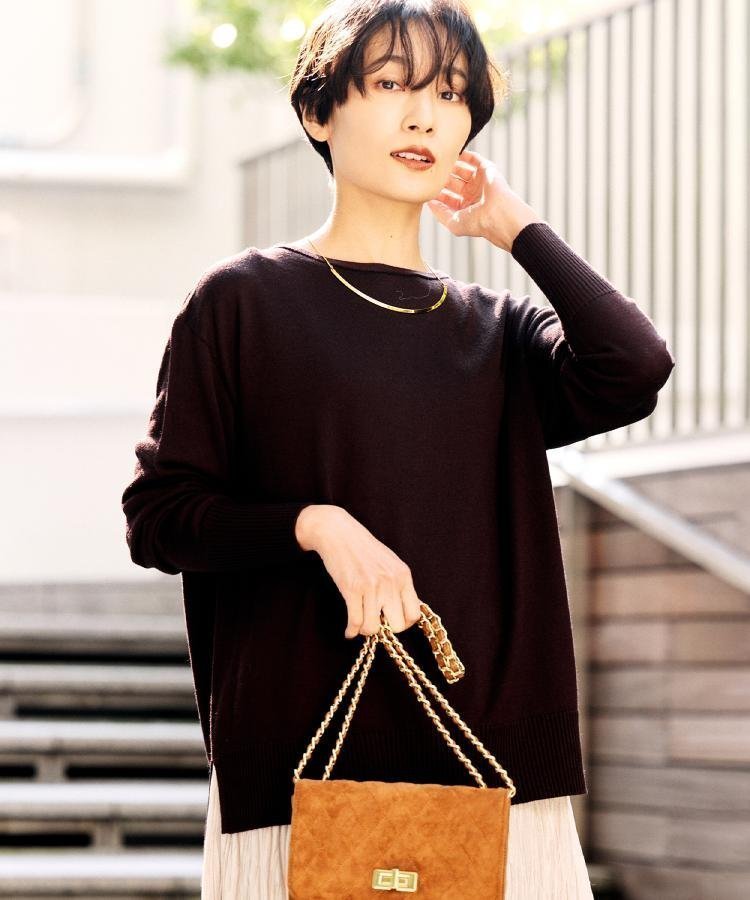 【アンタイトル/UNTITLED】の【8色展開/体型カバー】魅せる タイムレスニット インテリア・キッズ・メンズ・レディースファッション・服の通販 founy(ファニー) 　ファッション　Fashion　レディースファッション　Fashion for Women　トップス・カットソー　Cut & Sew Tops　ニット　Knit Tops & Sweaters　今季　This Season, Current Season　シンプル　Simple, Minimal　スマート　Smart, Elegant　ドレープ　Drape, Draping Fabric　リラックス　Relax, Relaxed Fit　おすすめ　Recommended / Our Picks　ビジネス 仕事 通勤　Business / Work / Commuting　ブラウン|ID: prp329100004797891 ipo3291000000034811835