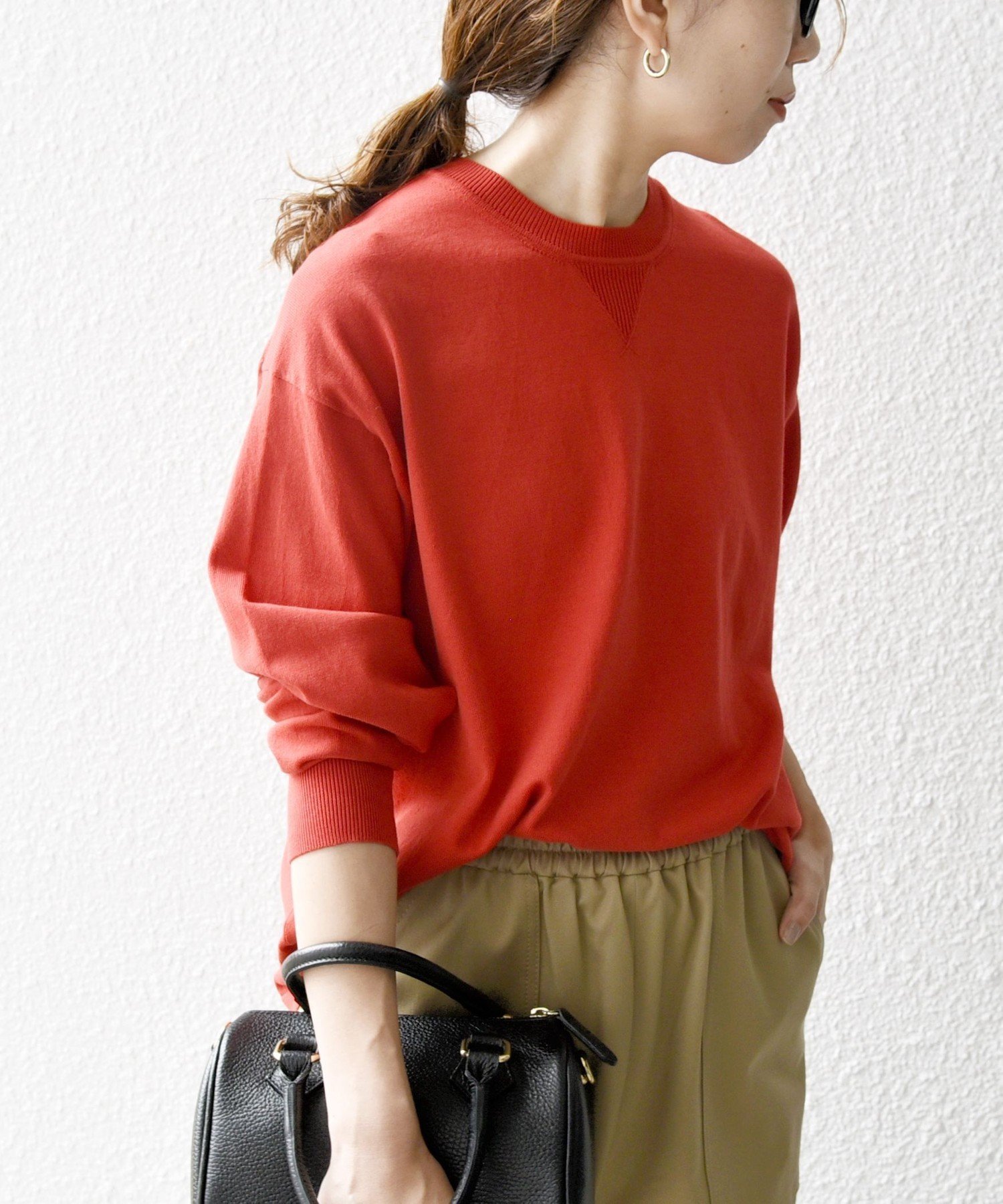 【シップス フォー ウィメン/SHIPS】のSHIPS any 手洗い可能 スウェットライク ニット プルオーバー インテリア・キッズ・メンズ・レディースファッション・服の通販 founy(ファニー) 　ファッション　Fashion　レディースファッション　Fashion for Women　トップス・カットソー　Cut & Sew Tops　ニット　Knit Tops & Sweaters　レディースパーカー・カジュアルフーディー　Casual Hoodies & Sweatshirts　カジュアルプルオーバー・ニットトップス　Pullovers & Knit Tops / Casual Pullovers　スウェット・クルーネックトップス　Sweatshirts & Crewnecks / Relaxed Fit Sweat Tops　オレンジ　Orange　ヴィンテージ　Vintage Style　洗える　Machine Washable　スウェット / スエット　Sweatshirt, Sweatwear　ストレッチ　Stretch, Stretchy Fabric　スポーティ　Sporty, Casual Athletic　スラックス　Slacks, Dress Pants　人気　Popular, Best Seller　バランス　Balance, Style Balance　フロント　Front, Front Design　ミックス　Mix, Mixed Style　リラックス　Relax, Relaxed Fit　おすすめ　Recommended / Our Picks　2025年　2025　2025-2026秋冬・A/W　Autumn/Winter 2025–26 AW25–26　レッド|ID: prp329100004797904 ipo3291000000035218209