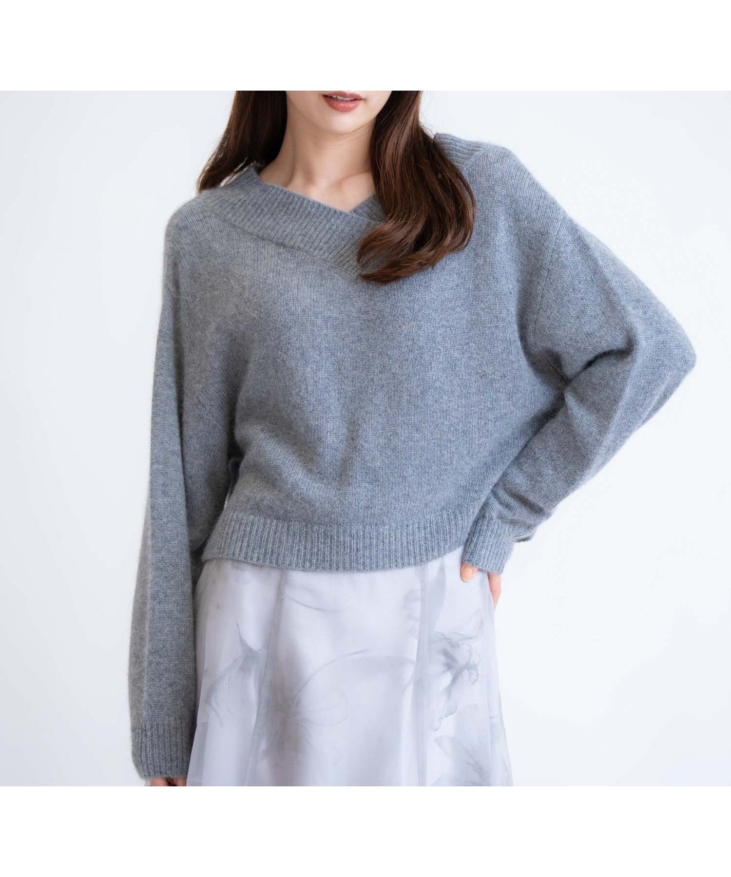 【ノエラ/Noela】の2WAYアンゴララクーン混ニット インテリア・キッズ・メンズ・レディースファッション・服の通販 founy(ファニー) ファッション Fashion レディースファッション Fashion for Women トップス・カットソー Cut & Sew Tops ニット Knit Tops & Sweaters アンゴラ Angora Knitwear シンプル Simple, Minimal ポケット Pocket, Pocket Detail エレガント 上品 Elegant 冬 Winter / This Winter グレー|ID: prp329100004797943 ipo3291000000035039400