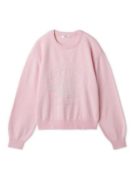 【スナイデル/SNIDEL】のエンブレムロゴニットプルオーバー インテリア・キッズ・メンズ・レディースファッション・服の通販 founy(ファニー) 　ファッション　Fashion　レディースファッション　Fashion for Women　トップス・カットソー　Cut & Sew Tops　ニット　Knit Tops & Sweaters　カジュアルプルオーバー・ニットトップス　Pullovers & Knit Tops / Casual Pullovers　エレガント 上品　Elegant　クラシカル　Classical, Vintage-Inspired　ショルダー　Shoulder, Shoulder Strap　ストレート　Straight, Straight Cut　スマート　Smart, Elegant　ドロップ　Drop Shoulder, Dropped Style　フェミニン　Feminine, Girly　フロント　Front, Front Design　ベーシック　Basic, Essential　リラックス　Relax, Relaxed Fit　おすすめ　Recommended / Our Picks　PNK[066]|ID: prp329100004798028 ipo3291000000034812837