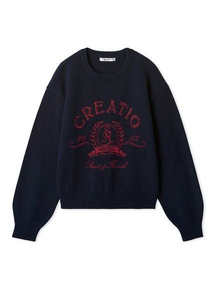 【スナイデル/SNIDEL】のエンブレムロゴニットプルオーバー インテリア・キッズ・メンズ・レディースファッション・服の通販 founy(ファニー) 　ファッション　Fashion　レディースファッション　Fashion for Women　トップス・カットソー　Cut & Sew Tops　ニット　Knit Tops & Sweaters　カジュアルプルオーバー・ニットトップス　Pullovers & Knit Tops / Casual Pullovers　エレガント 上品　Elegant　クラシカル　Classical, Vintage-Inspired　ショルダー　Shoulder, Shoulder Strap　ストレート　Straight, Straight Cut　スマート　Smart, Elegant　ドロップ　Drop Shoulder, Dropped Style　フェミニン　Feminine, Girly　フロント　Front, Front Design　ベーシック　Basic, Essential　リラックス　Relax, Relaxed Fit　おすすめ　Recommended / Our Picks　NVY[089]|ID: prp329100004798028 ipo3291000000034812839
