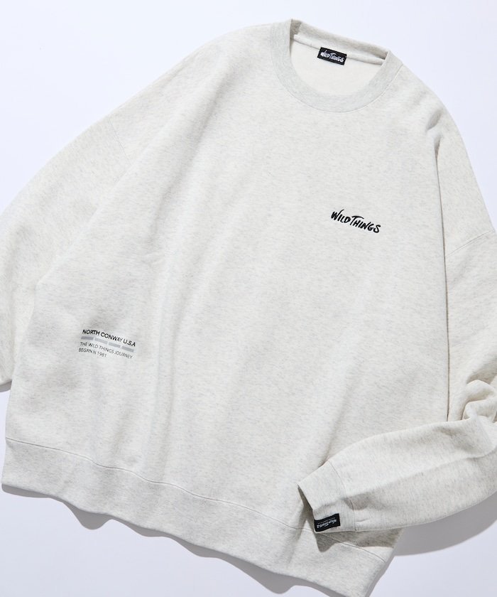【フリークスストア/FREAK'S STORE】のWILD THINGS×FREAK S STORE 別注 ビッグシルエット マルチプリントデザイン クルーネックスウェット 【限定展開】 25AW インテリア・キッズ・メンズ・レディースファッション・服の通販 founy(ファニー) 　ファッション　Fashion　メンズファッション　Fashion for Men　アウトドア　Outdoor Clothing　ヴィンテージ　Vintage Style　カーゴパンツ　Cargo Pants, Utility Pants　シンプル　Simple, Minimal　スウェット / スエット　Sweatshirt, Sweatwear　スラックス　Slacks, Dress Pants　デニム　Denim, Jeans Material　トレンド　Trend, Trending Now　定番　Standard, Basic Item　人気　Popular, Best Seller　ビッグ　Big, Oversized　フロント　Front, Front Design　プリント　Print, Printed Pattern　ボトム　Bottoms, Lower Wear　別注　Limited Edition, Custom Order　ワイド　Wide, Wide Fit　ワンポイント　One Point, Statement Accent　A/W・秋冬　Autumn/Winter　冬　Winter / This Winter　おすすめ　Recommended / Our Picks　2025年　2025　2025-2026秋冬・A/W　Autumn/Winter 2025–26 AW25–26　アッシュグレー|ID: prp329100004798097 ipo3291000000035118888