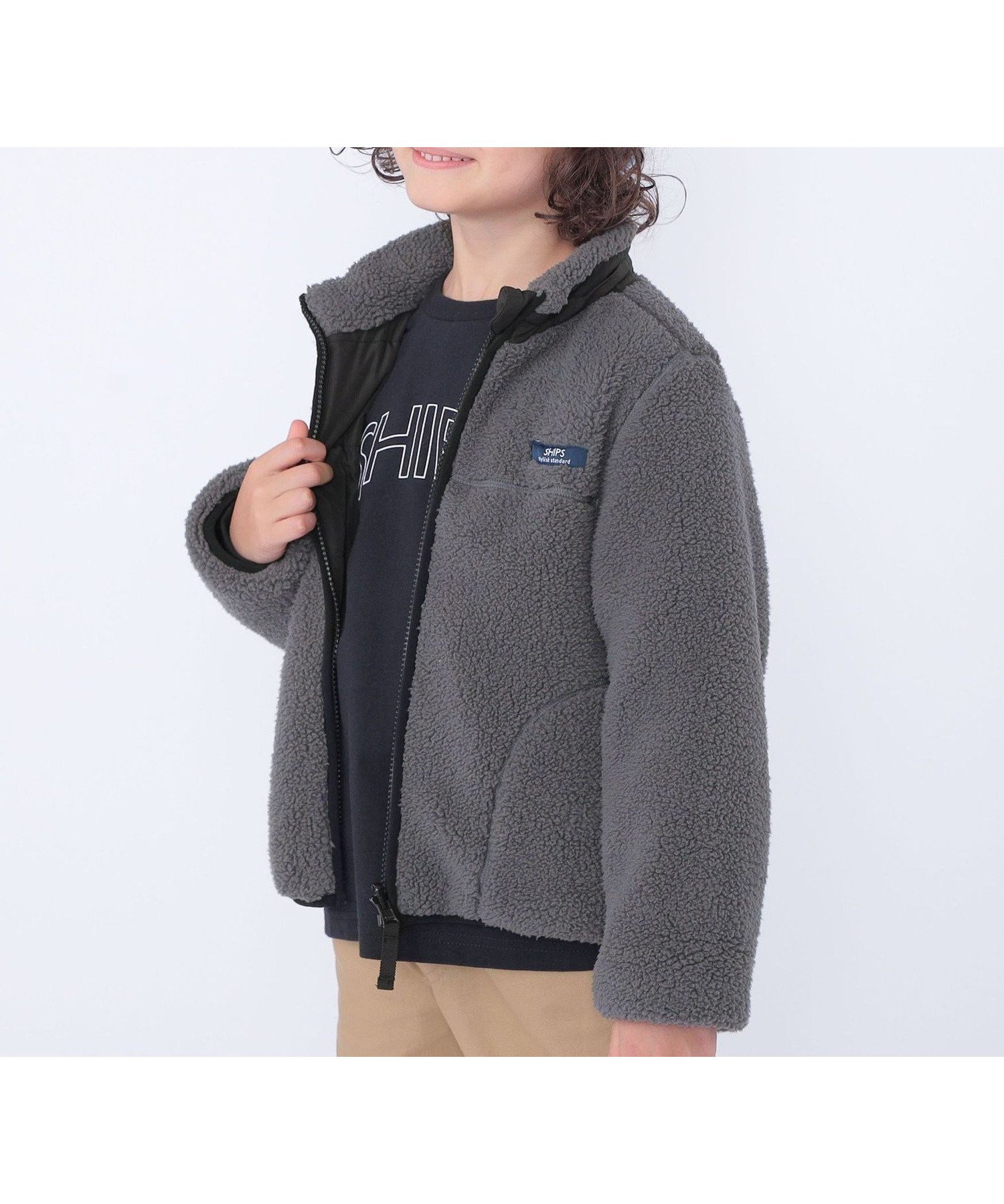 【シップス/SHIPS / KIDS】のSHIPS KIDS 100~130cm/ 洗濯機可能 ボア リバーシブル ジャケット 人気、トレンドファッション・服の通販 founy(ファニー) 　ファッション　Fashion　キッズファッション　Fashion for Kids　アウター　Coat Outerwear /Kids　アウトドア　Outdoor Clothing　軽量　Lightweight, Ultra Light　ジャケット　Jacket, Outerwear　タフタ　Taffeta, Structured Fabric　ベスト　Vest, Waistcoat　ベーシック　Basic, Essential　ポケット　Pocket, Pocket Detail　リバーシブル　Reversible, Two-Sided　 other-1|ID: prp329100004798125 ipo3291000000034889518
