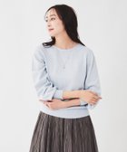 【アンタイトル/UNTITLED】の【日本製/オンオフ使える】ラメ混パフスリーブプルオーバーニット サックスブルー|ID: prp329100004798128 ipo3291000000034813549